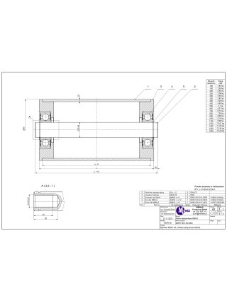 Rolka transportowa ø80 600/610 M14 wewnętrzny