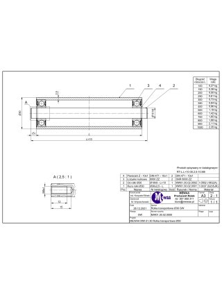 Rolka transportowa ø30 600/610 M6 wewnętrzny